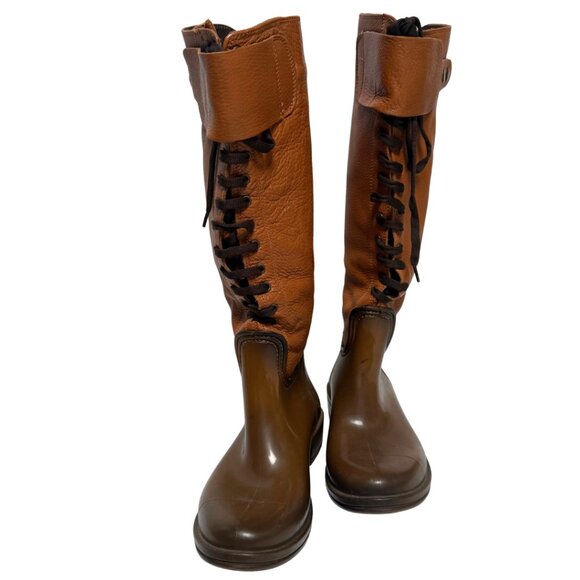 Brand New Vintage-Style Leather Riding Boots – Lace-Up, Lined, Rubber Sole – EU - Picture 7 of 8